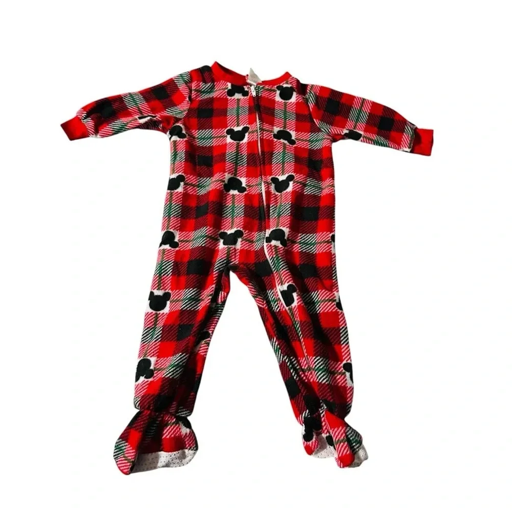 Disney size 12 months onesie Mickey Mouse Christmas Pajamas
